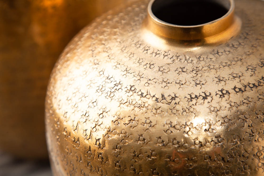 Elegantes Vasen 2er Set ORIENTAL 33cm gold in Handarbeit verziert