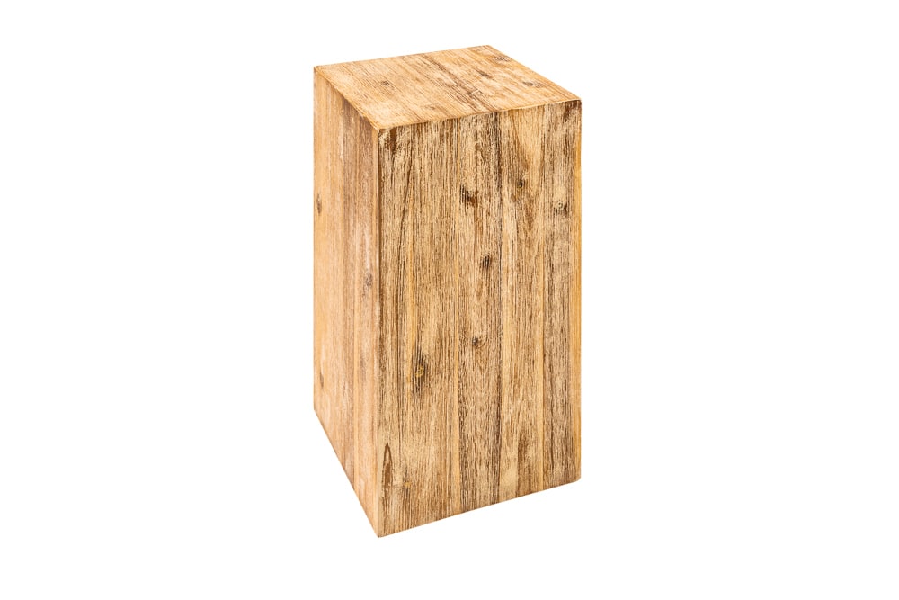Massivholz Dekosäule COLUMNA 50cm Akazie teak-grau gekälkt Beistelltisch