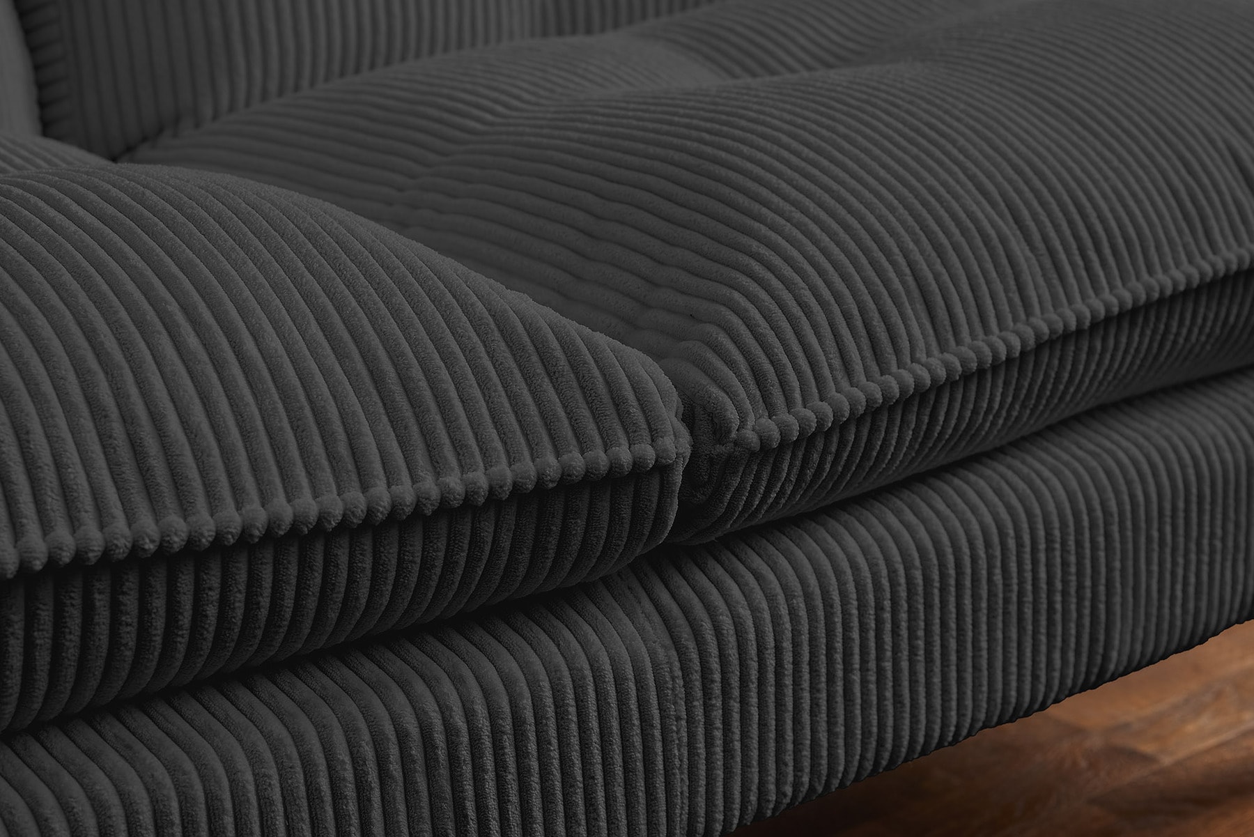 Modernes Schlafsofa COCOONING 190cm grau Cord 3-Sitzer Couch