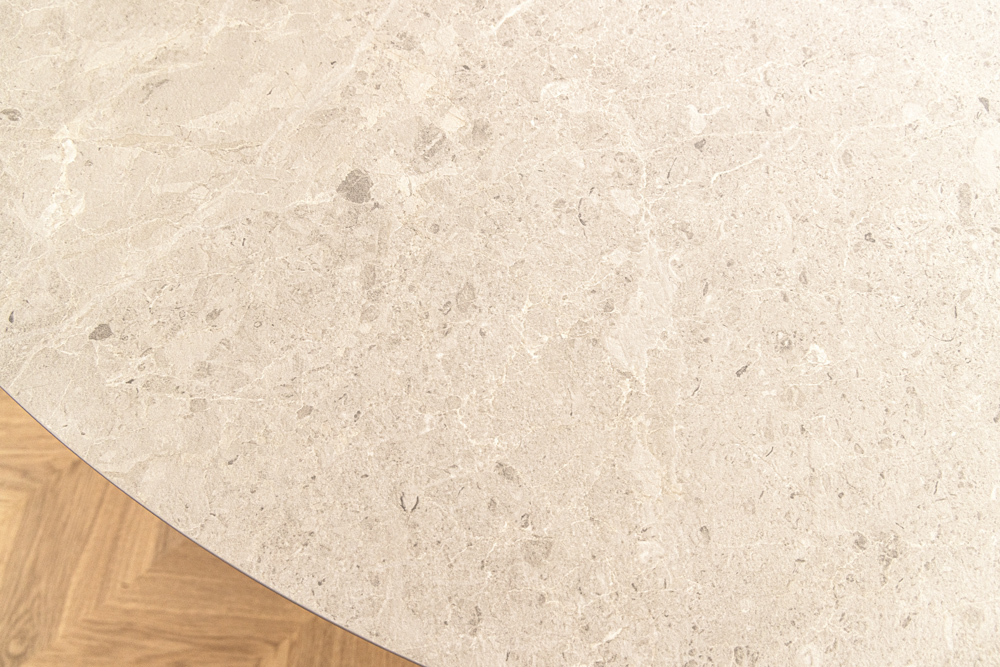 Runder Esstisch EN VOGUE 120cm matt grau Beton-Design mit Säulenfuß