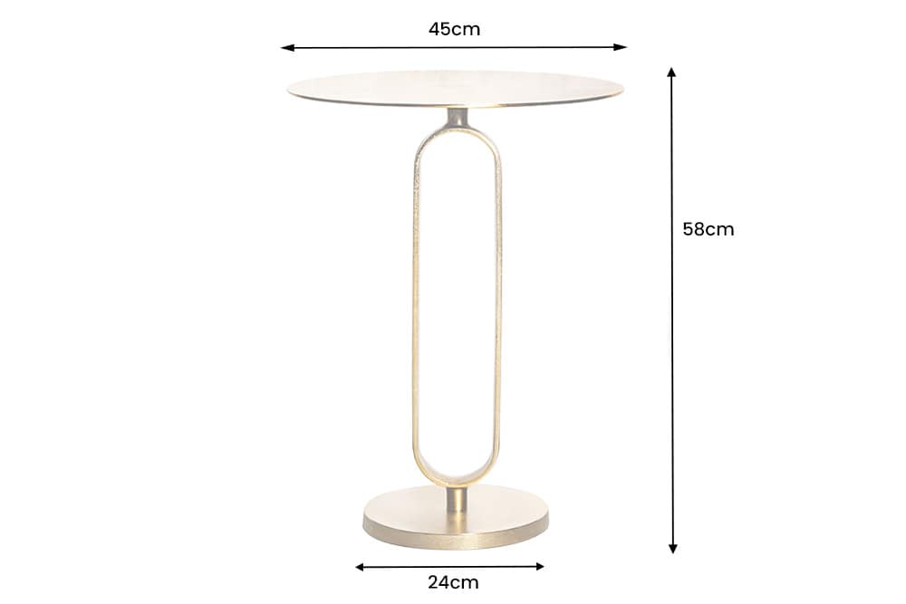 Runder Beistelltisch ELEGANCE 60cm gold Metall Aluminium handmade
