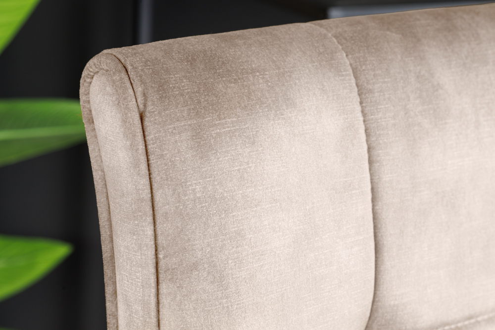 Höhenverstellbarer Barhocker MODENA champagner beige Samt Metall schwarz drehbar