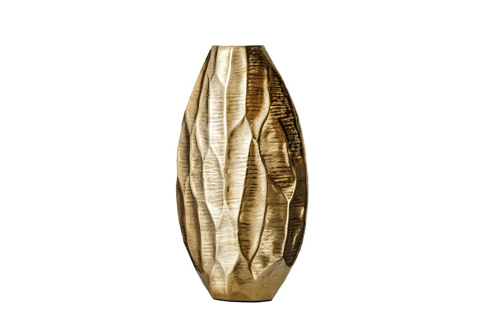 Elegante Vase ORGANIC ORIENT 44cm gold Hammerschlag Design