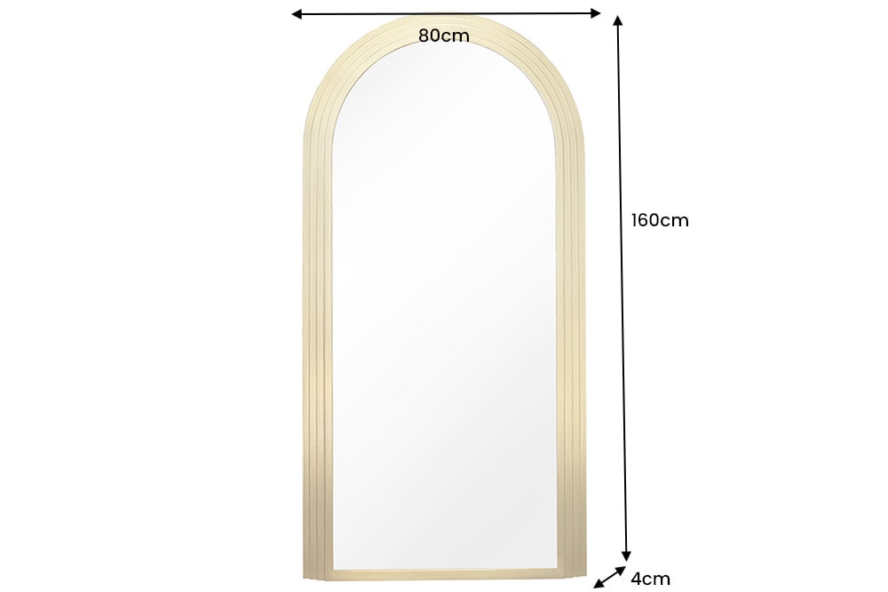 Edler Wandspiegel ART DECO 160cm gold Rundbogen Spiegel