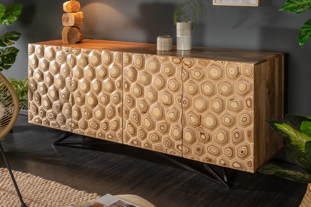 Massives Sideboard ORGANIC LIVING 175cm Mangoholz organisches Design