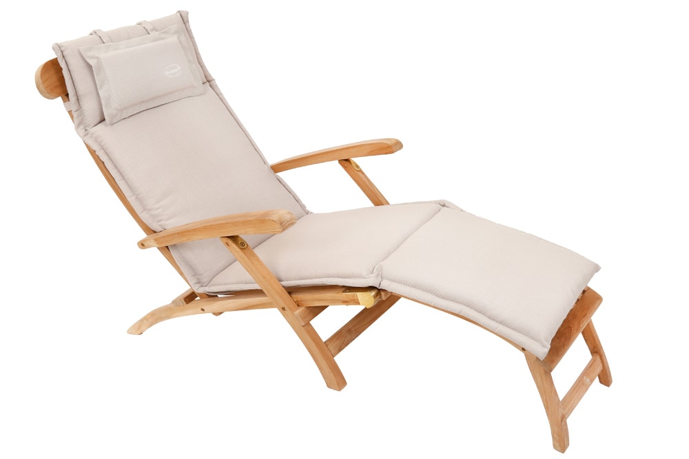 Outdoor Kissen ROG 45x186cm beige Sitzkissen Polster-Auflage für Deckchair