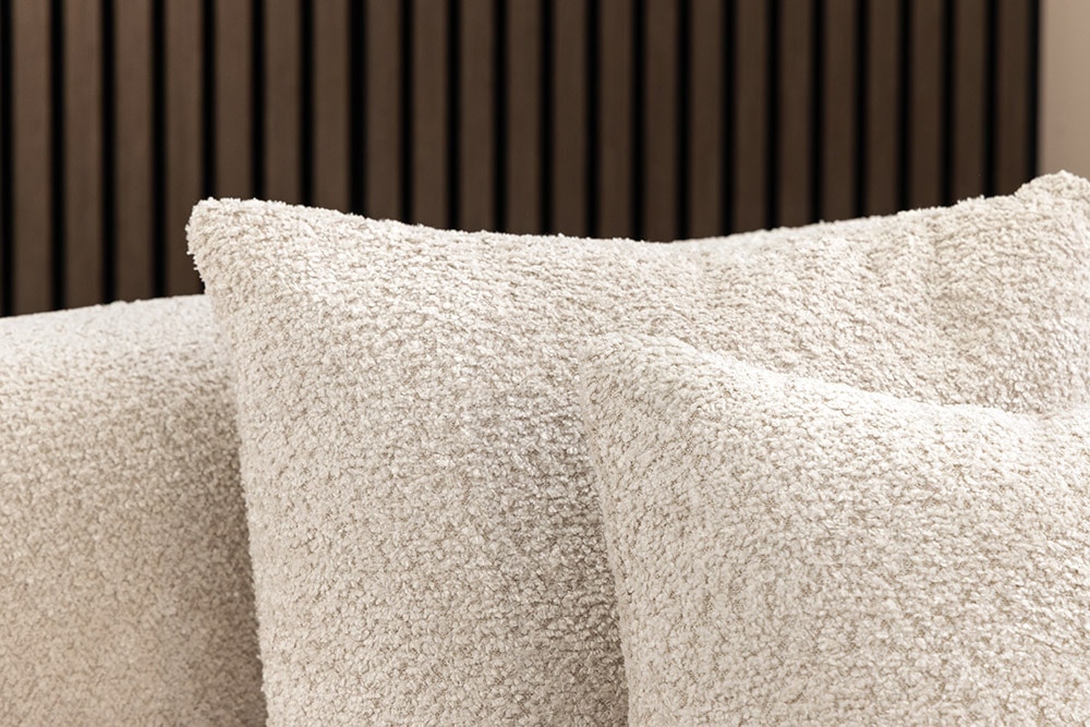 Extravagantes Sofa ELEMENTAL 180cm champagner beige Feinstrick Bouclé 2-Sitzer