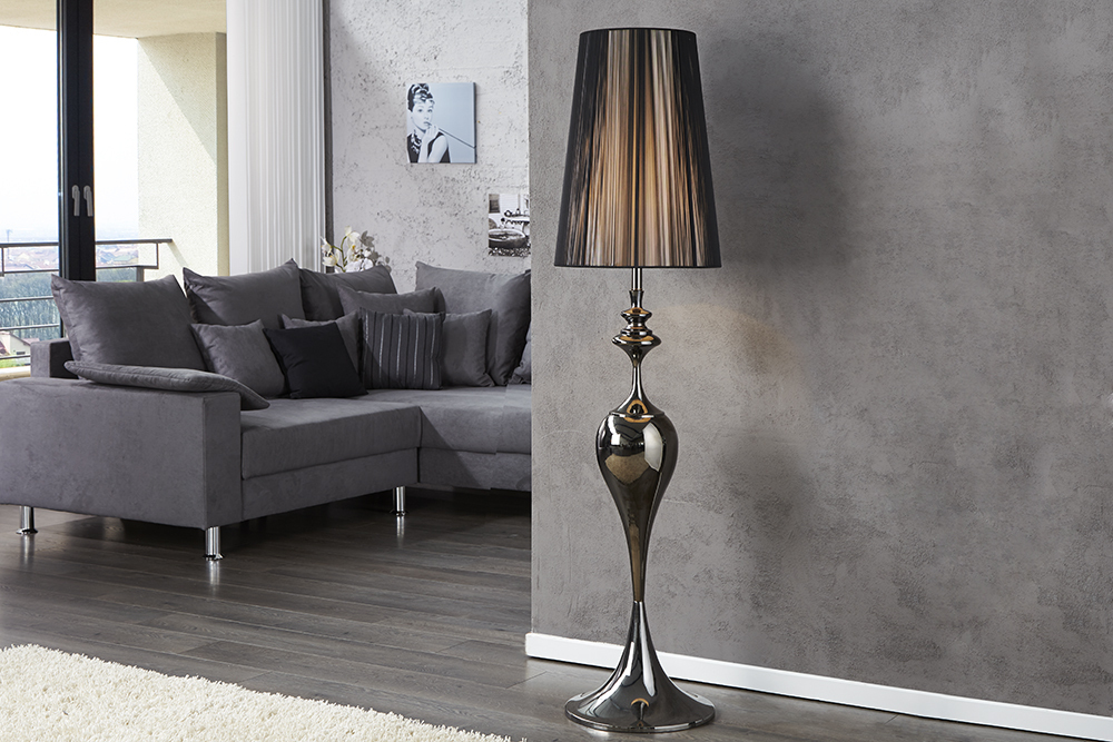 Edle Design Stehlampe LUCIE 160cm schwarz Barock Stil Stehleuchte Edle Design Stehlampe LUCIE 160cm schwarz Barock Stil Stehleuchte
