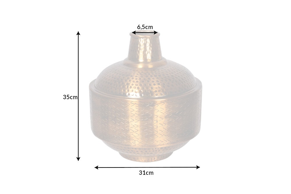 Elegante Vase ORIENT 35cm gold Hammerschlag Design