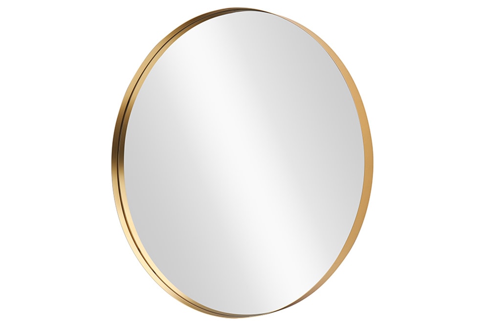 Runder Wandspiegel PORTRAIT 40cm gold mit Metallrahmen