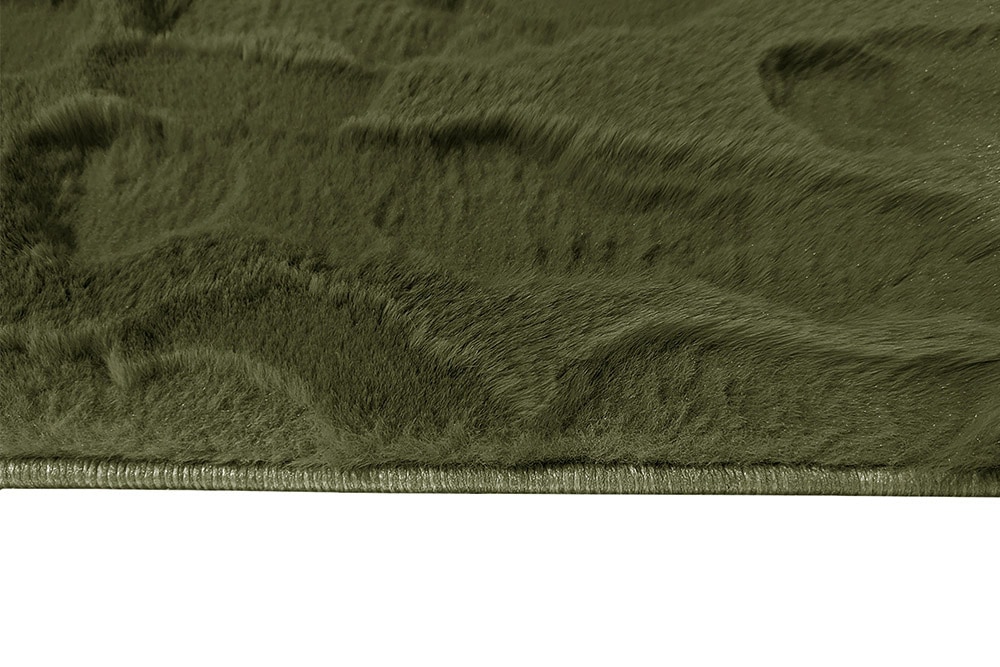 3D Hochflor Teppich DUNE 230x160cm dunkelgrün Hoch-Tief-Effekt