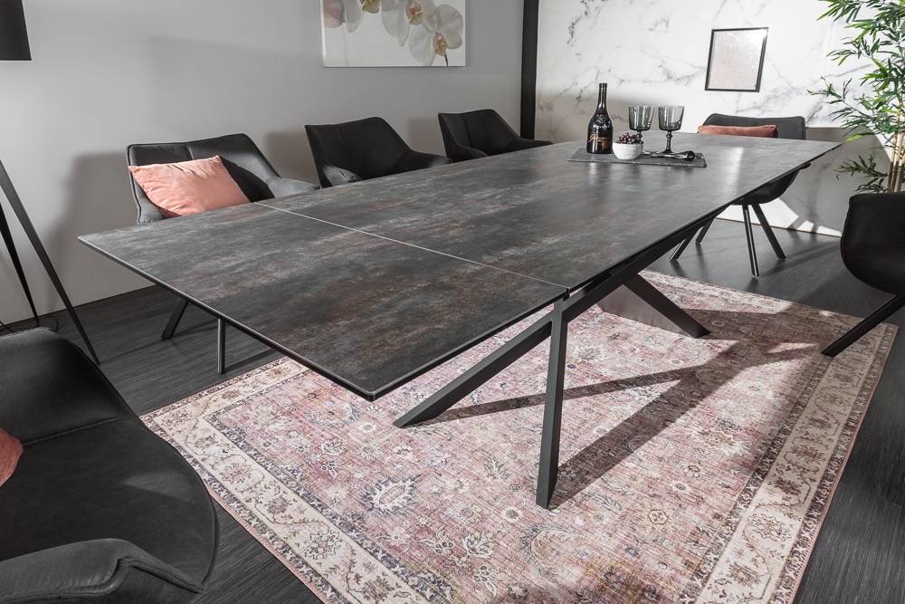 Ausziehbarer Esstisch EUPHORIA 180-220-260cm anthrazit Lava Keramik made in Italy