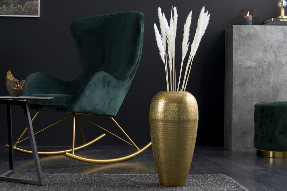 Elegante Vase ORIENTAL 50cm gold im Wild Hammerschlag Design