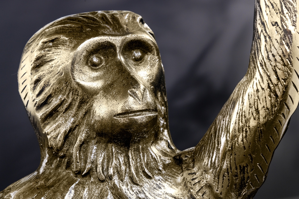 Design Beistelltisch WILDLIFE MONKEY 60cm gold antik Metall handmade