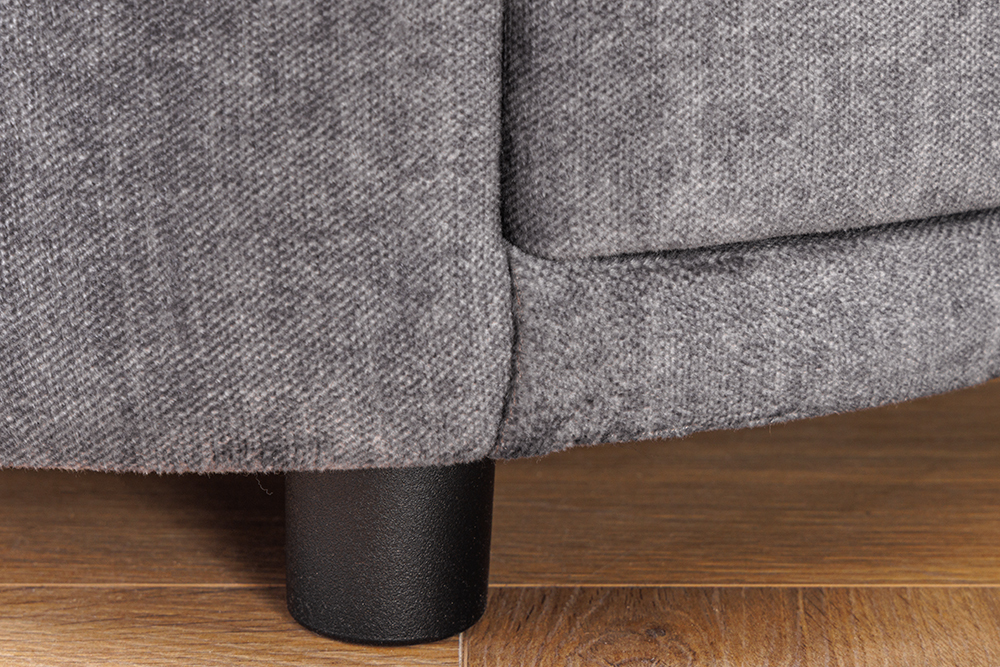 Nachttisch SIGNUM 55cm oval grau Vogue Seiden Samtstoff inkl. Beleuchtung Schubladen