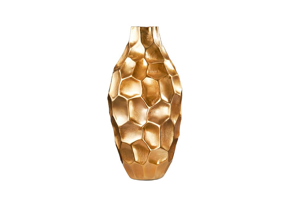 Elegante Vase ORGANIC ORIENT 45cm gold Hammerschlag Design