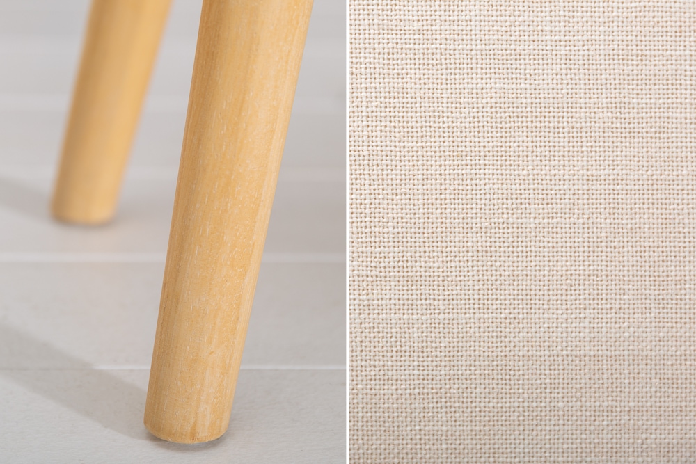 Elegante Sitzbank SCARLETT 90cm beige mit Armlehnen