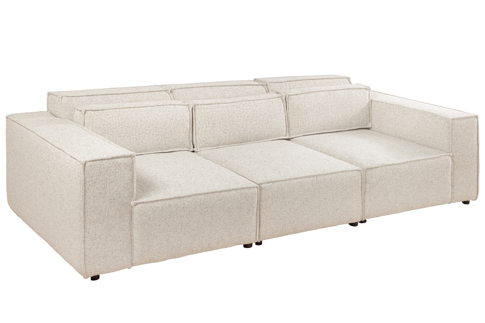3-Sitzer Sofa BOSSA NOVA 260cm beige ocean Strukturstoff Couch inkl. Kissen