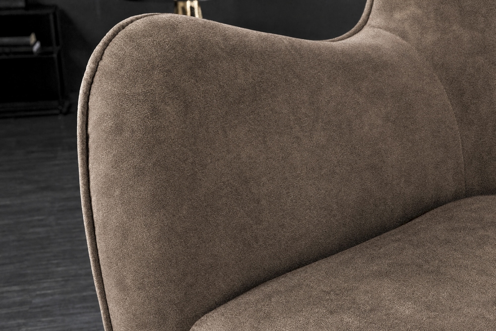 Design XL Sessel AMSTERDAM taupe Microfaser schwarze Metallbeine
