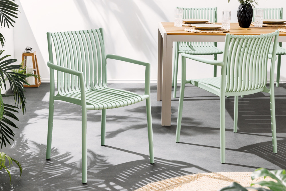 In- und Outdoor Stuhl STUDIO ITALIA salbei stapelbar wetterfest Gartenstuhl
