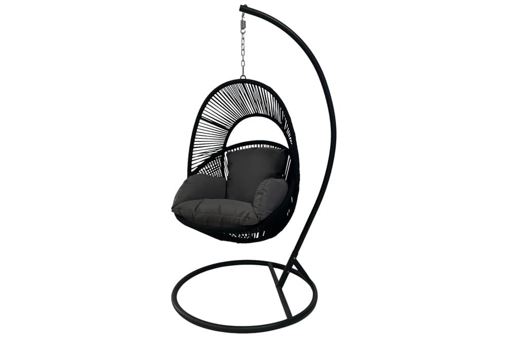 In- und Outdoor Hängesessel AIR ROPE anthrazit schwarz inkl. Kissen