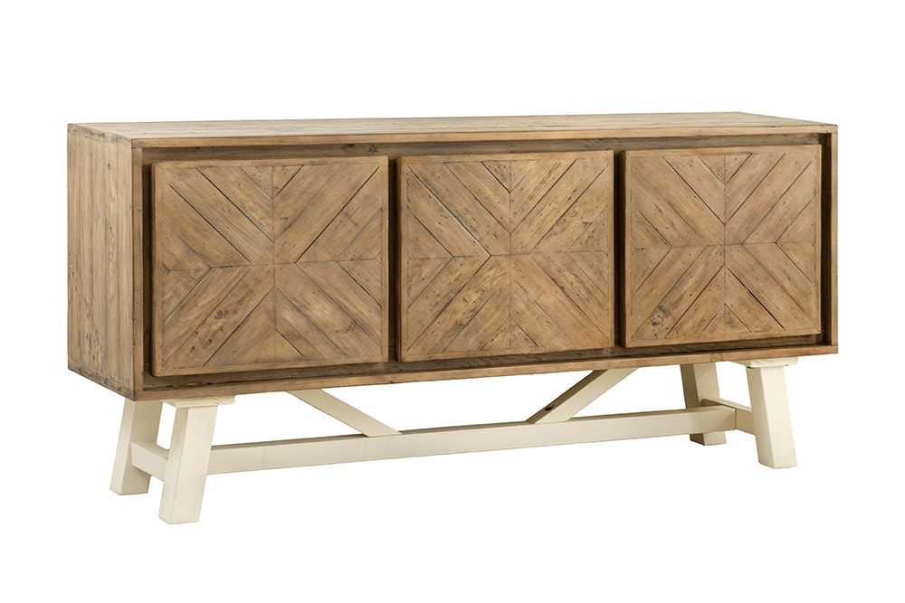Massives Sideboard HAMPTONS 160cm hellbraun creme Pinienholz