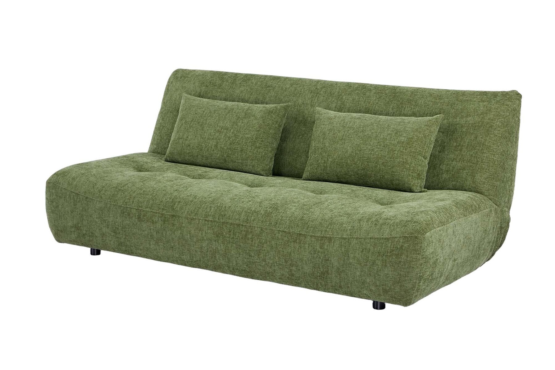 Modernes Schlafsofa ELYPSE 200cm grün Chenille 3-Sitzer Couch inkl. Kissen