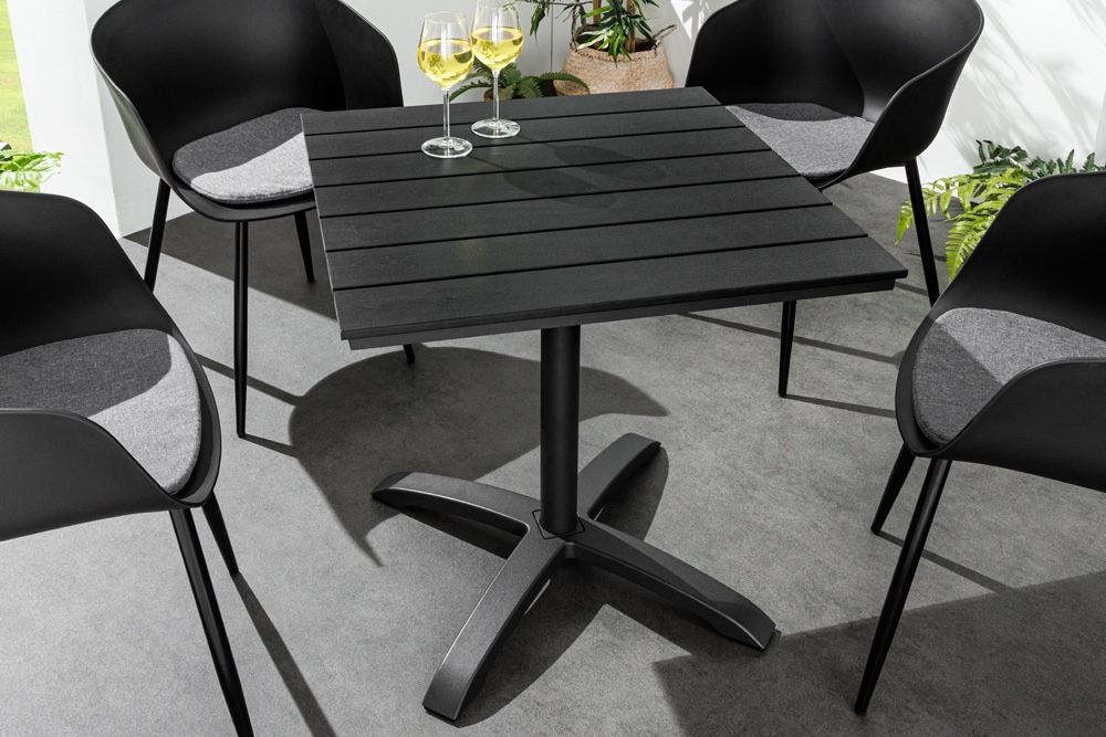 Moderner Bistrotisch DESIGNO 70cm anthrazit Aluminium wetterfest Outdoor Gartentisch