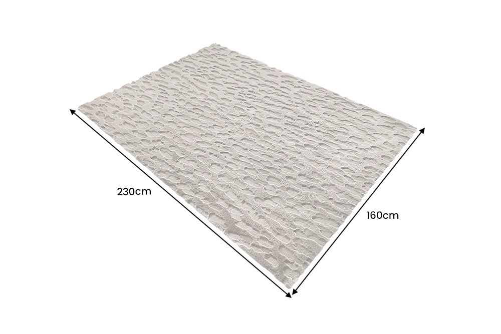 3D Hochflor Teppich DUNE 230x160cm taupe Hoch-Tief-Effekt