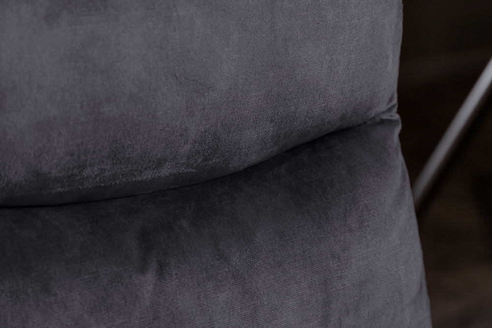 Moderner Freischwinger Stuhl COMFORT grau Samt mit Komfortgriff