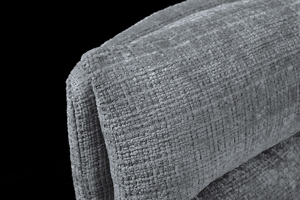 Drehbarer Stuhl BIG GEORGE grau Chenille Cremona natur Buchenholz mit Armlehnen