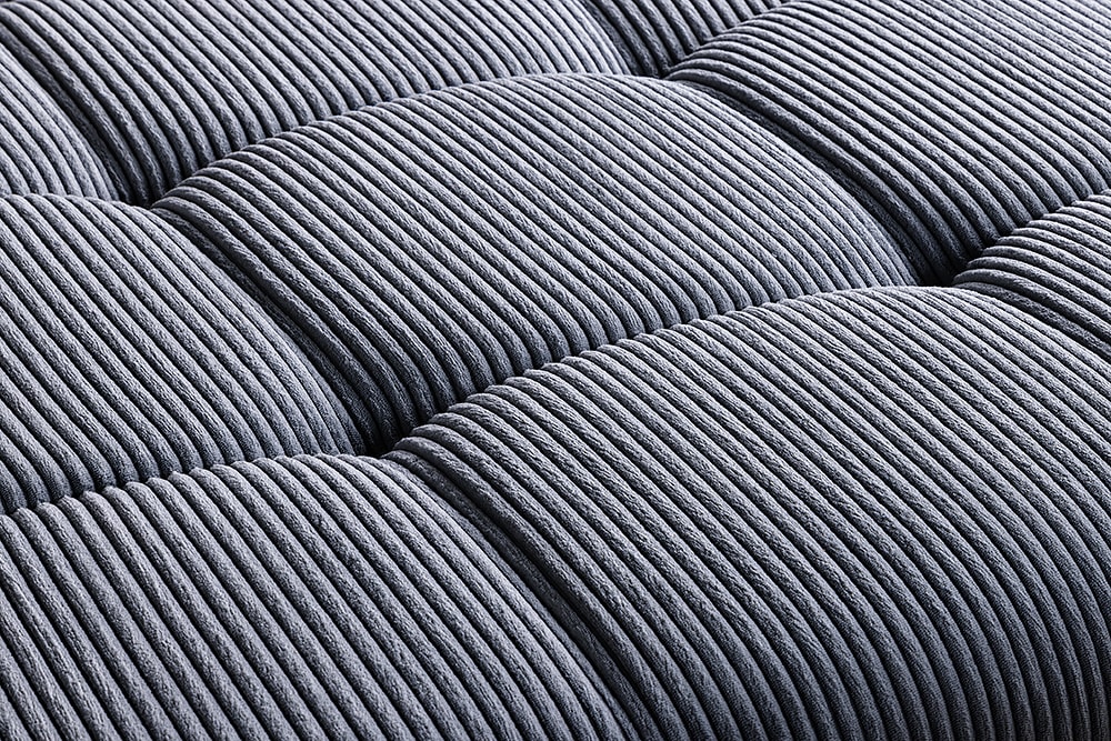 Moderner Hocker ELEGANCIA 110cm anthrazit Cord Fußhocker Sitzhocker