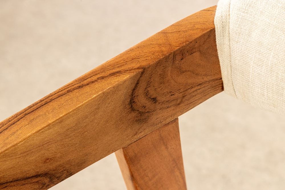 Design Stuhl MAMMUT beige natur massives Akazienholz honey finish