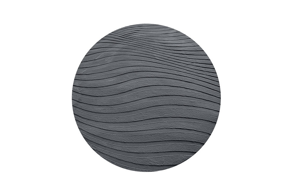 Runder Teppich WAVE 230cm anthrazit 3D strukturierter Kurzflor Indoor Hoch-Tief-Effekt