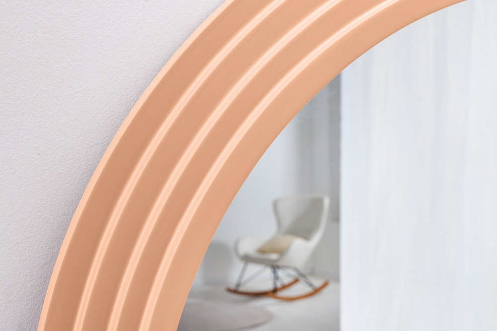 Design Wandspiegel WAVE 160cm apricot Pastell Rundbogen Spiegel