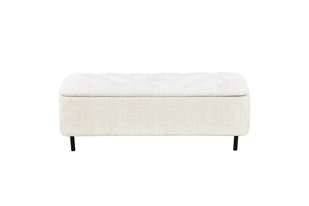 Extravagante Polsterbank EN VOGUE 120cm beige Cremona Chenille Sitzbank mit Stauraum