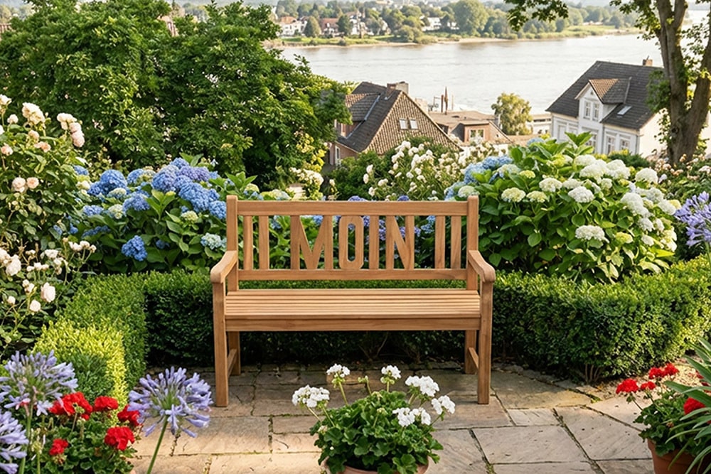 Massive Gartenbank EMPIRE TEAK Moin 120cm natur Teakholz