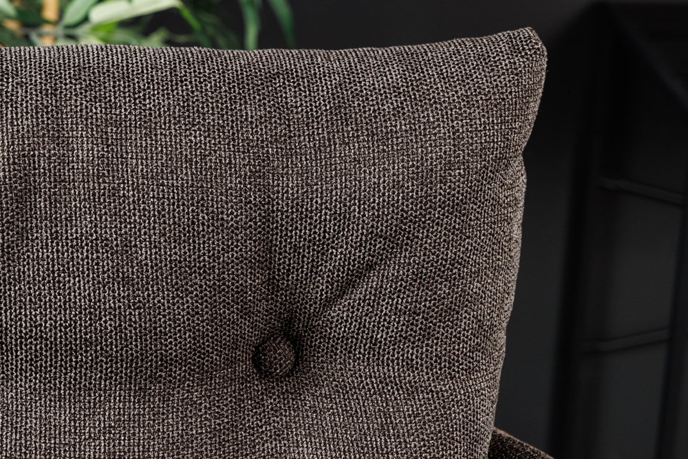 Drehbarer Design Barhocker BIG GEORGE taupe Samt Taschenfederkern mit Armlehnen Metall