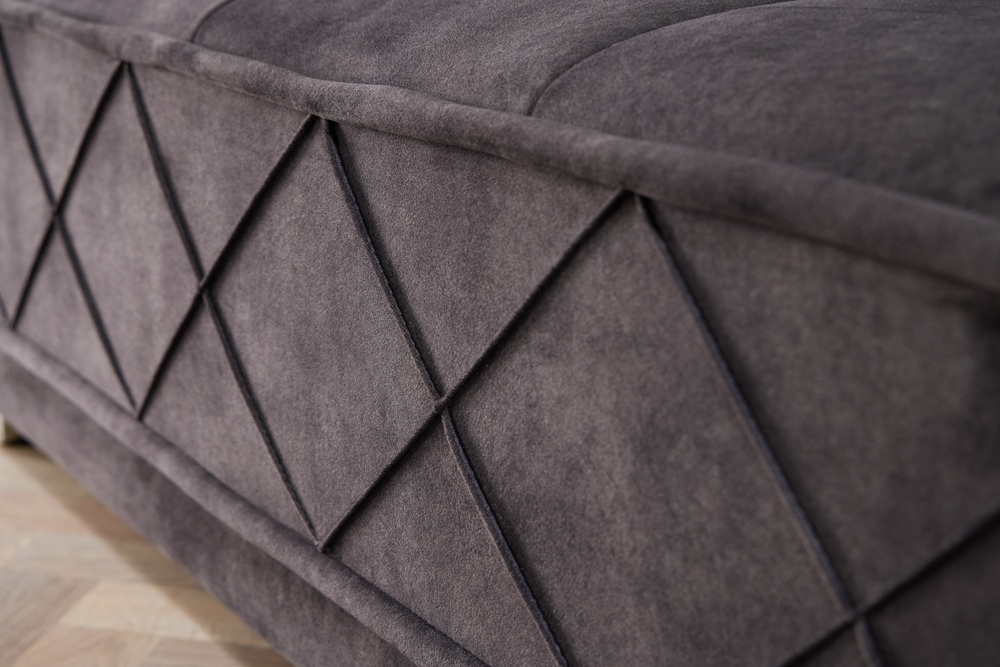 Modernes XXL Ecksofa DECADENCIA 320cm dunkelgrau Samt inkl. Kissen Bigsofa
