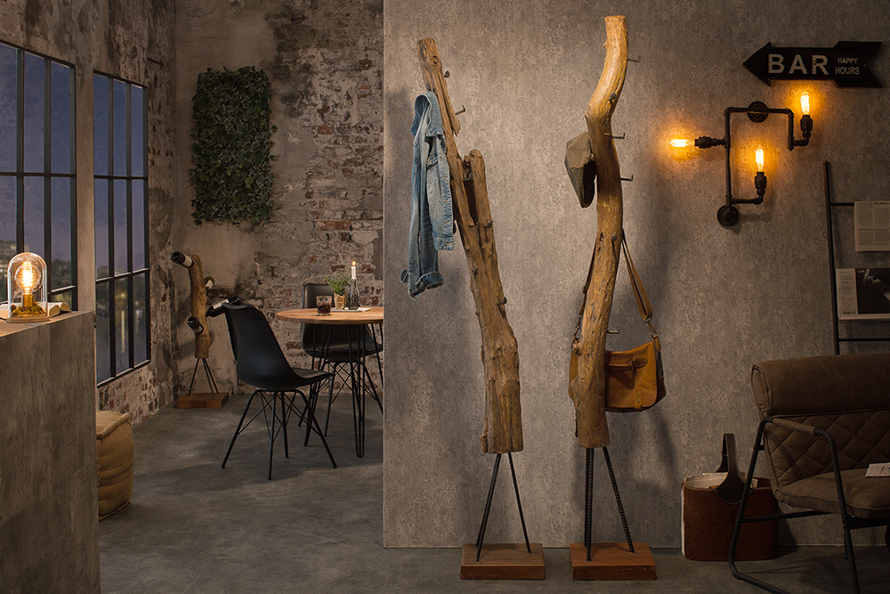 Massive Garderobe HEMINGWAY 200cm Teakholz Kleiderständer Massive Garderobe HEMINGWAY 200cm Teakholz Kleiderständer