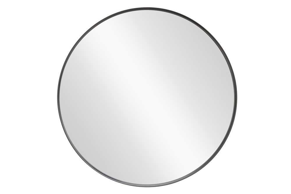 Runder Wandspiegel PORTRAIT 60cm schwarz mit Metallrahmen