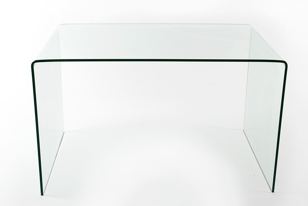 Extravaganter Glas Schreibtisch FANTOME 120cm transparent Esstisch Ganzglastisch