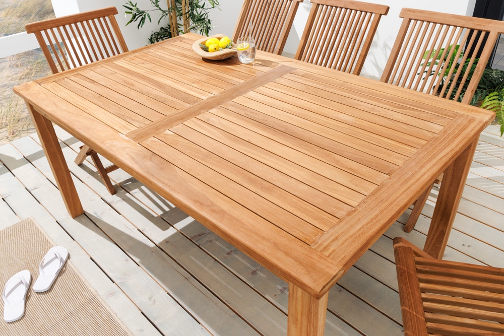 Massiver Gartentisch EMPIRE TEAK 150cm natur Teakholz
