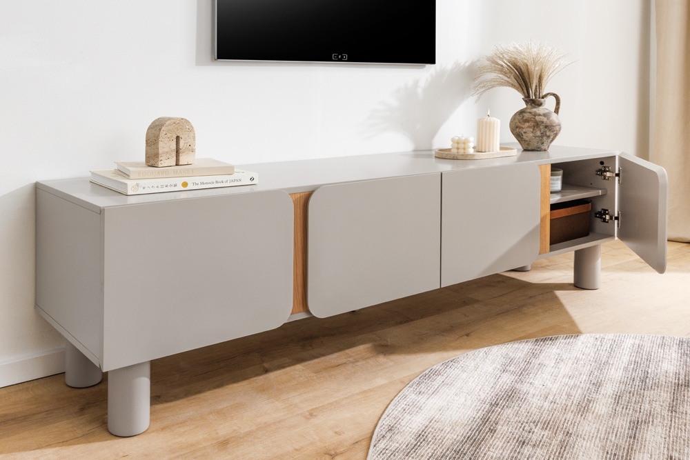 TV-Lowboard COSMO 180cm kaschmir beige Eiche Soft Close Stauraum
