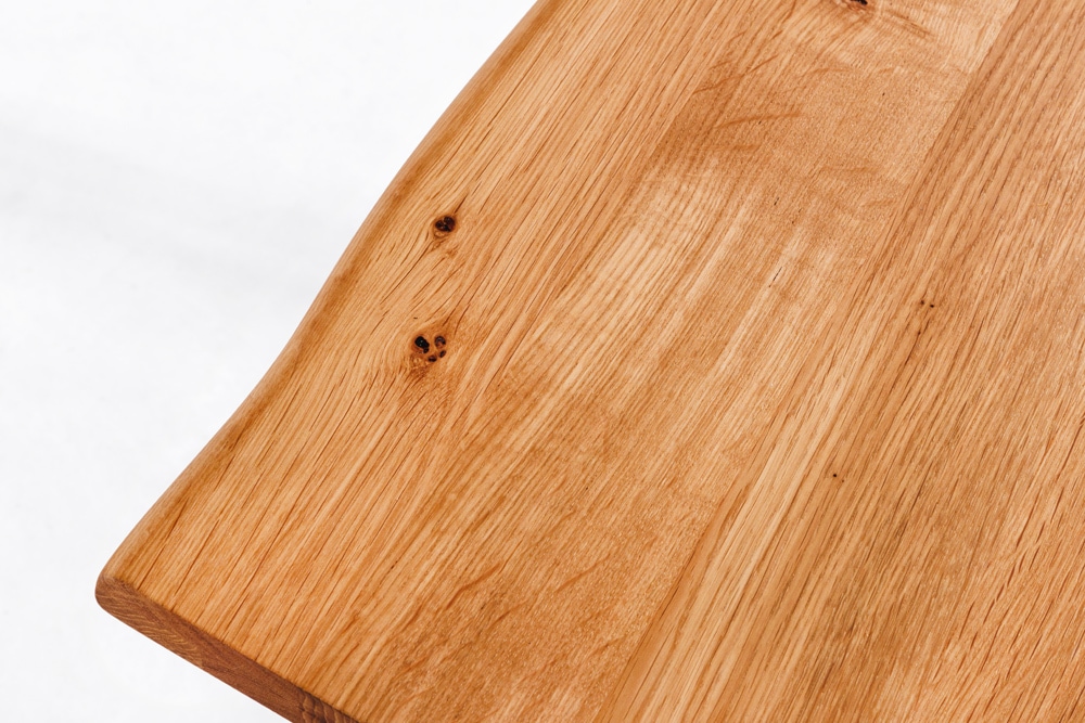 Massivholz Sitzbank WILD OAK 160cm Eiche Baumkante X-Gestell Industrial