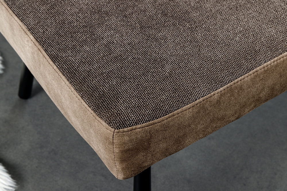 Moderne Sitzbank BIG GEORGE 160cm taupe Flachgewebe Taschenfederkern schwarz