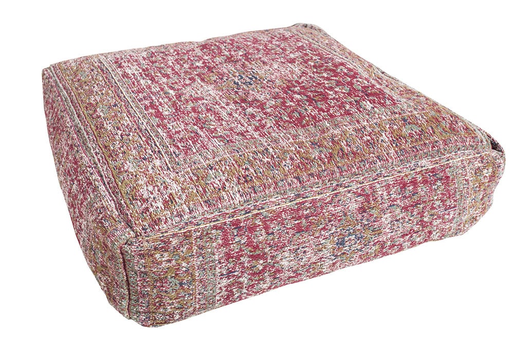 Orientalisches Bodenkissen XL OLD MARRAKESCH 70cm rot florales Muster Sitzpouf