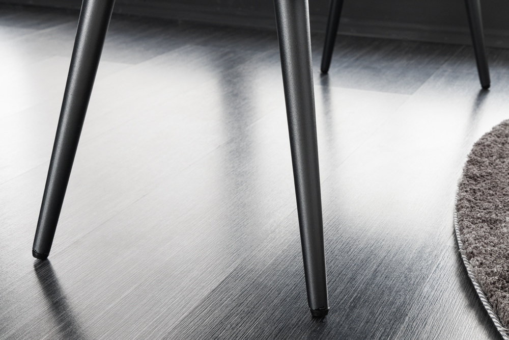 Design Sitzbank BOUTIQUE 100cm dunkelgrau Cord schwarze Metallbeine