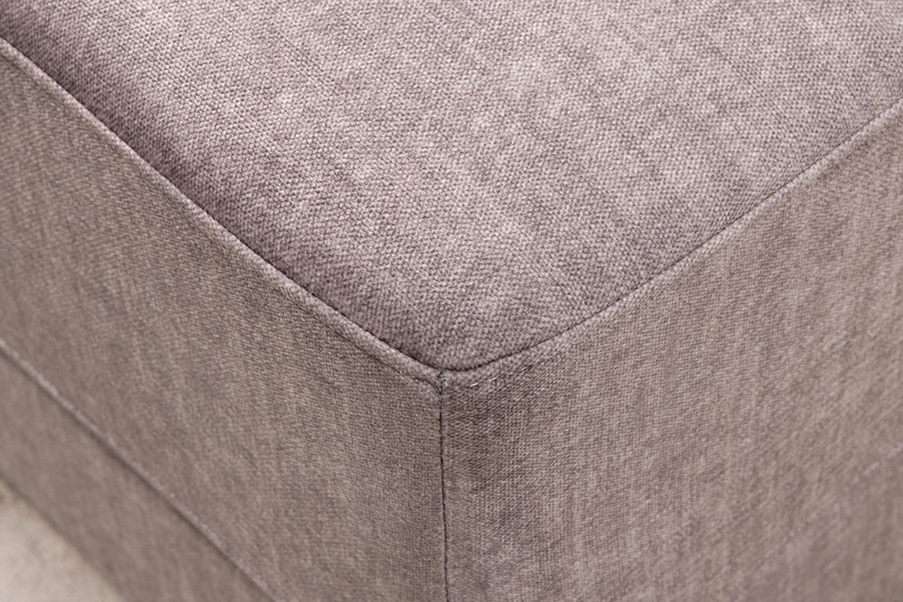 Moderner Hocker LOFT 75cm taupe Vogue Velours Samt Nosagfederung Taschenfederkern