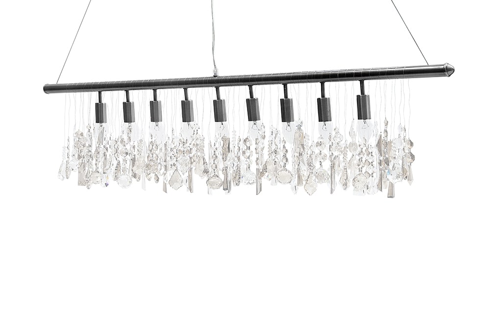 Extravagante Hängelampe DIAMONDS XL 120cm Kristall Lampe mit 9 Leuchten
